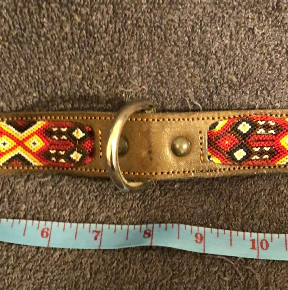 Leather And Macrame Dog Collar